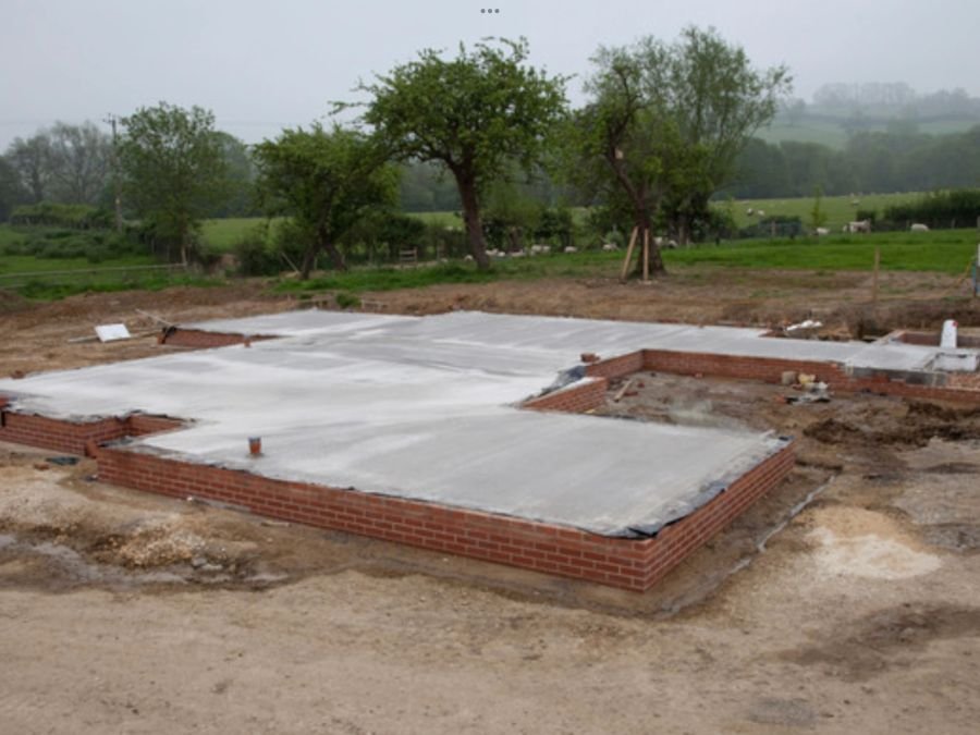 Completed concrete foundation slab